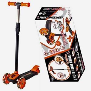 Furkan Cool Wheels Twist Scooter Işıklı Tekerlekli Üç Tekerlekli Turuncu
