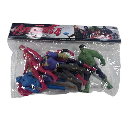 Poşetli 5’li Süper Kahraman Oyuncak Seti – Avengers Figür Paket