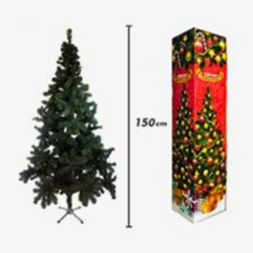 150 cm Boyunda Metal Ayaklı Yoğun Dallı Yapay Çam Ağacı (Yılbaşı Dekorasyonu)