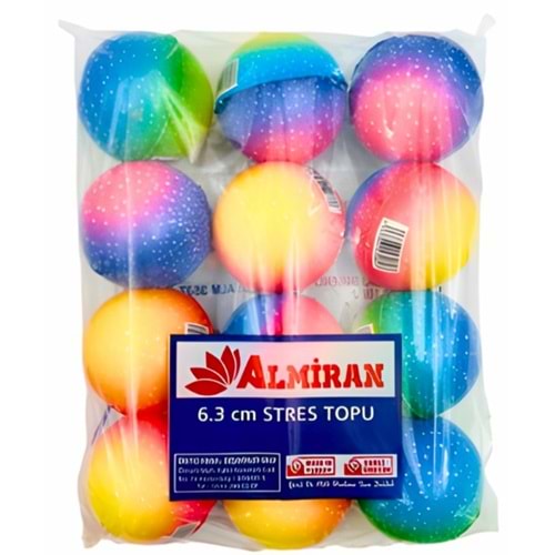 6.3 cm Küçük Boy Renkli Stres Topu