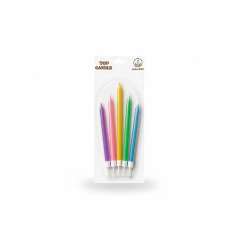 Pastel D. Günü Mum Seti Code 950 5li -Makaron Asorti-