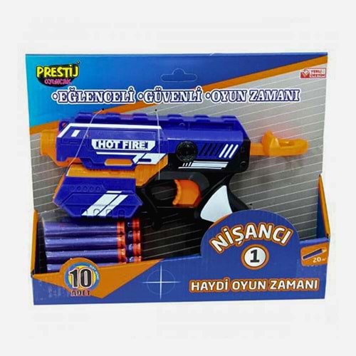 Prestij Oyuncak Nişancı-1 Dart Fırlatıcı (Hot Fire Serisi - 10 Adet Yumuşak Dart)