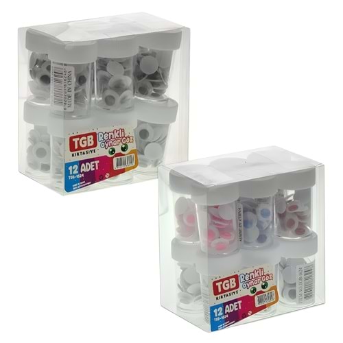 TGB Simli Oynar Göz 12’li – Renkli Hobi Göz Seti