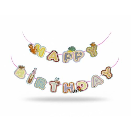 BNR30 Happy Birthday Harf Afiş Simli