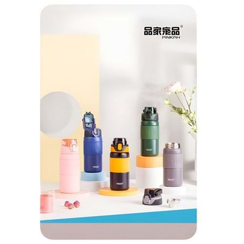PINKAH PASLANMAZ ÇELİK SPORTİF TERMOS MATARA 450 ML.