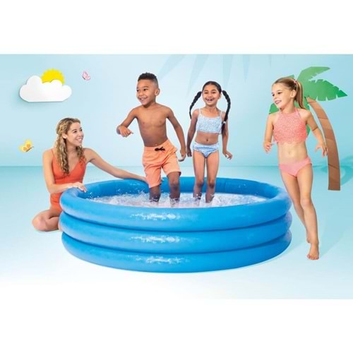 Intex Kristal Mavi Şişme Havuz 168x38 cm Büyük Boy Çocuk ve Aile Havuzu