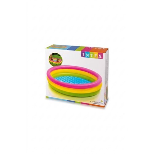 Intex 3 Boğumlu Sunset Şişme Havuz 114x25 cm Renkli Çocuk Havuzu