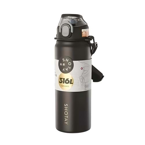 SHOTAY ŞEFFAF KAPAK TERMOS MATARA 530 ML. (4 ASS.)