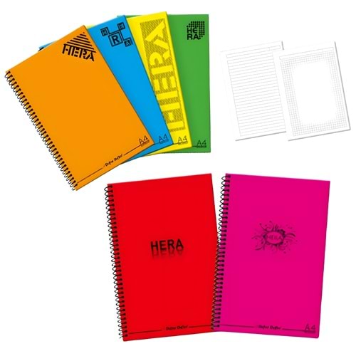 HERA A4 PP KAPAK KARELİ 72 YAPRAK DEFTER