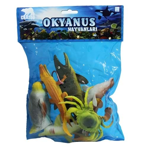 1000713 FİGÜR OKYANUS HAYVANLARI BYK.POŞET 7Lİ KRT