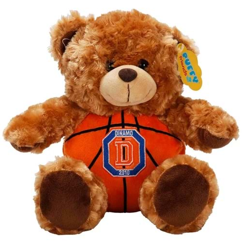 Peluş Ayı Oturan Dinamo Basketbol Toplu Peluş Oyuncak 30 cm