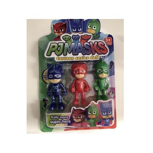 Pj Masks 3’lü Kartela Figür Seti – Çocuk Oyuncak Süper Kahraman Seti (1170)