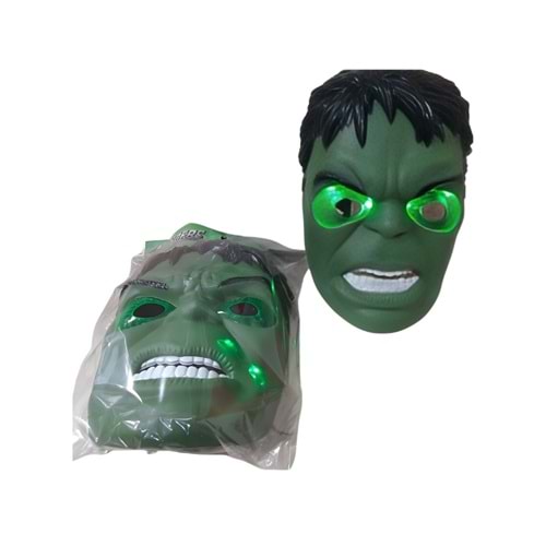 Hulk Işıklı Maske – Çocuk Kostüm Aksesuarı LED Işıklı Süper Kahraman Maske