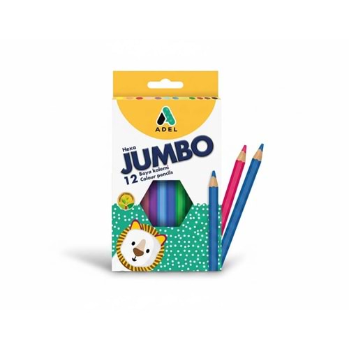 Adel Jumbo Hexa Boya Kalemi 12 Renk (FSC)