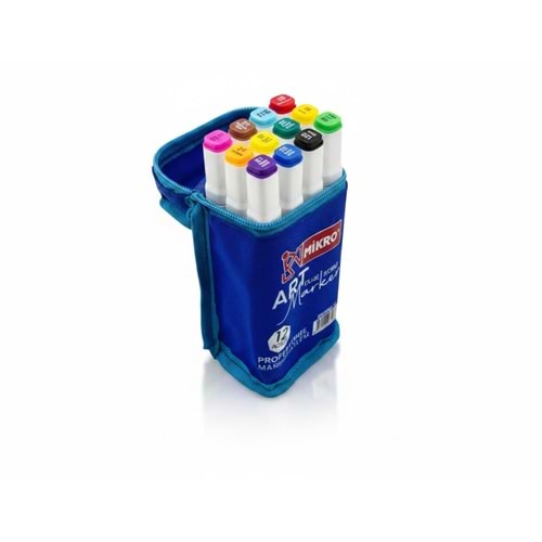 Mikro Zw-8001-12 S Art Çift Taraflı Marker Çantalı
