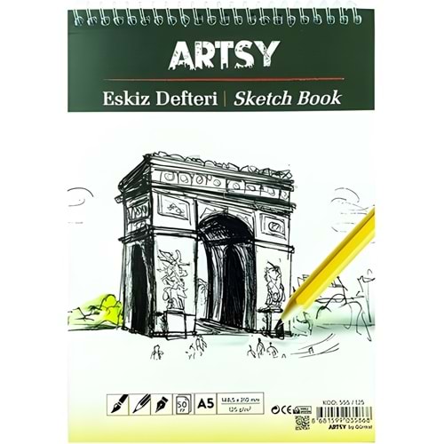 GÜRMAT SPİRALLİ ESKİZ DEFTERİ – 125 GR – 50 YAPRAK – PERFORAJLI A5