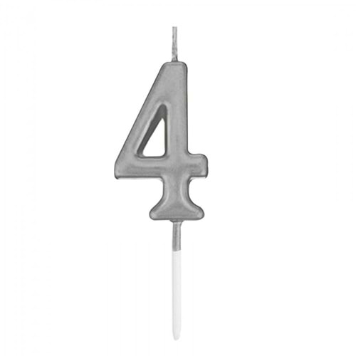 Rakam Mum 7CM Gümüş 4