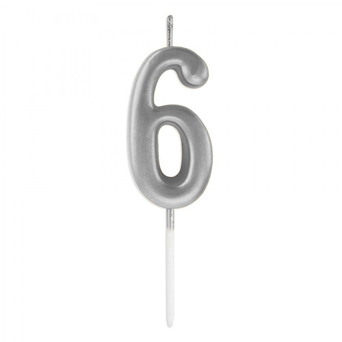Rakam Mum 7CM Gümüş 6