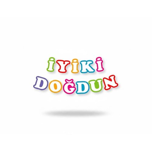 İyi ki Doğdun Harf Afiş -Rainbow Renkler-