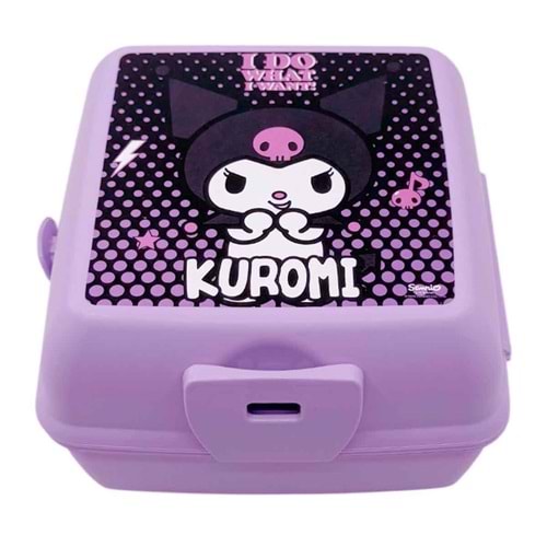 Özkara Kuromi Bölmeli Beslenme Kutusu Mor Renk Çatal Kaşıklı Lisanslı