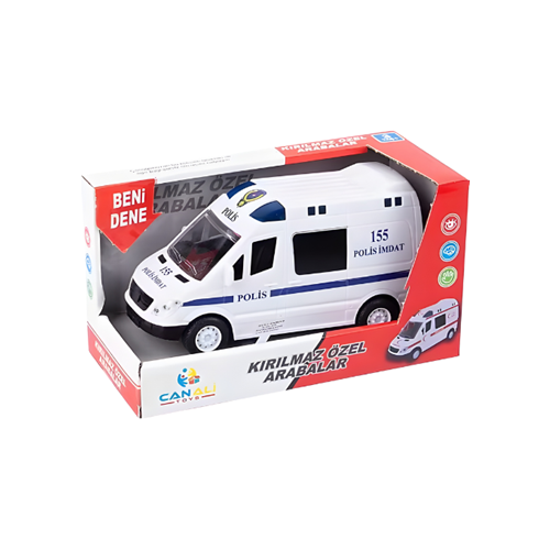 Canali Işıklı Sesli Pilli Polis Ekip Arabası | Kırılmaz Oyuncak Araba 9999-1