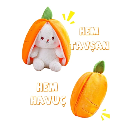 Oturakçı Toys Şapkalı Havuç Peluş Tavşan 03042 Yumuşak Oyuncak