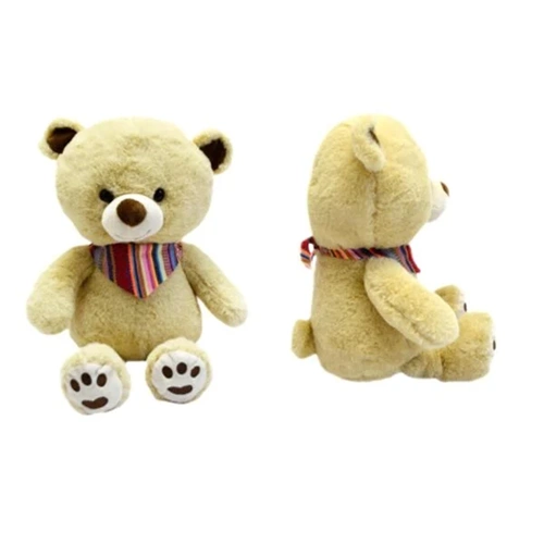 Halley 30 Cm Kilim Desenli Fularlı Peluş Ayı PL62572