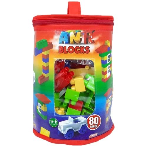 Asya Ant Blocks 80 Parça Çantalı Lego Uyumlu Blok Seti