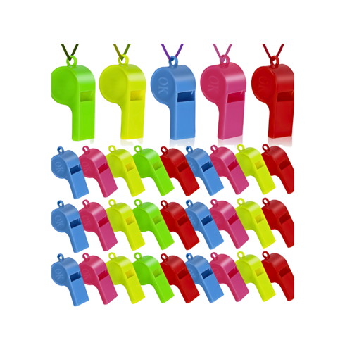 Renkli Plastik Düdük Boyun İpli Çocuk Spor ve Oyun Düdüğü