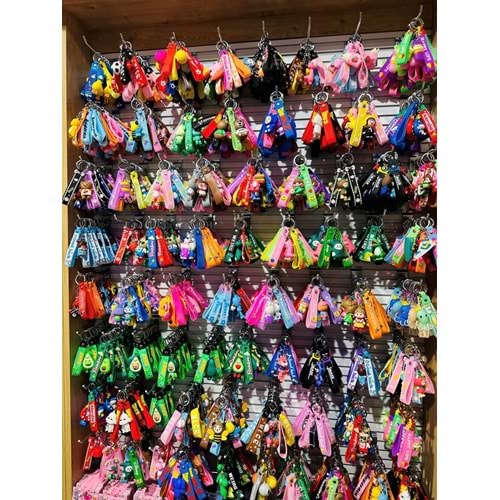 Silikon Anahtarlık Renkli Figürlü Sevimli Karakterli Çanta ve Anahtar Aksesuarı