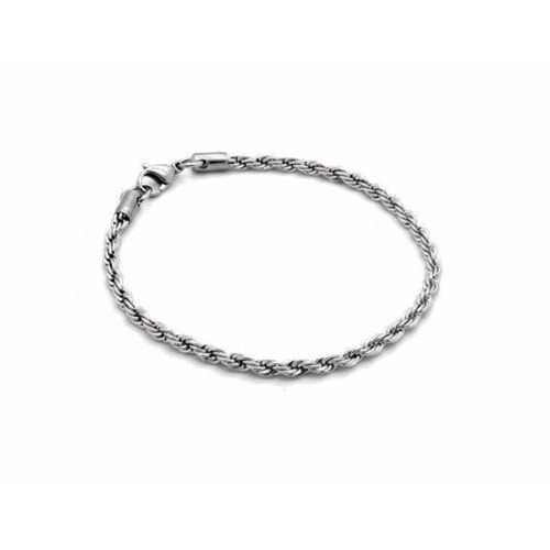 Unisex Ince Burgulu Erkek Alaşım Bileklik Gümüş Renk