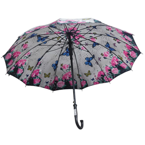 Newlife 12 Tel Fiber Bayan Şemsiye Çiçek Desenli Dayanıklı