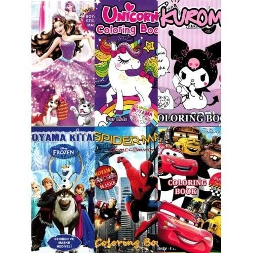 Boyama Kitabı Sticker ve Maskeli Çocuk Boyama Kitabı Lisanslı Karakterli Aktivite Kitabı