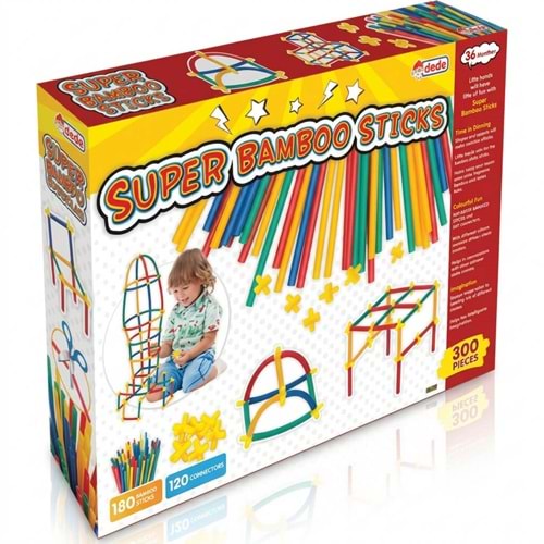 DEDE Super Bamboo Sticks Yapı Oyuncağı - 300 Parça Eğitici İnşa Seti