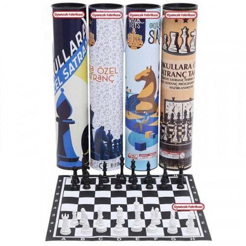 Rulo Çantalı Okul Tipi Satranç Takımı - Öğrenciler ve Turnuvalar İçin İdeal Set