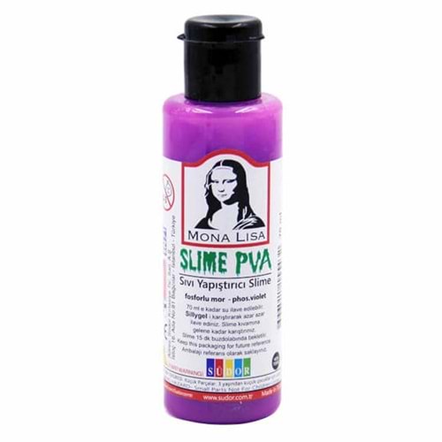 Südör Mona Lisa Fosforlu Mor Slime Yapıştırıcı (PVA) - 70 ml Neon Mor Tutkal