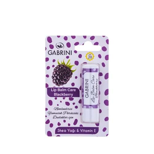 Gabrini Lip Balm Care Böğürtlenli Dudak Nemlendiricisi (SPF 20 Koruma)