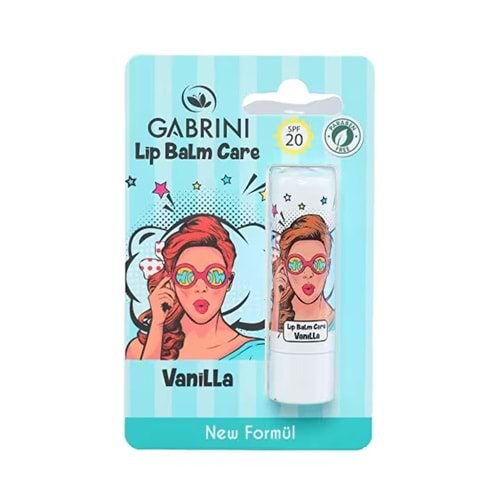 Gabrini Lip Balm Care Vanilyalı Dudak Nemlendiricisi (Yeni Formül, SPF 20)