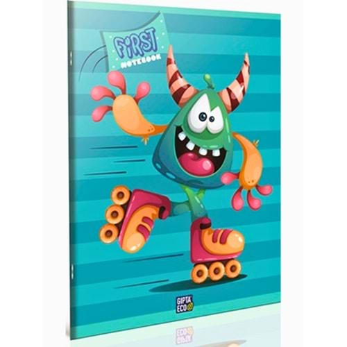 FIRST A4 Boyut Karton Kapak Çizgili Defter - Tel Dikişli 80 Yaprak