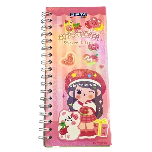 STICKER - CUTE STICKER DEFTERİ 7,3Xx6,2CM 15YAPRAK