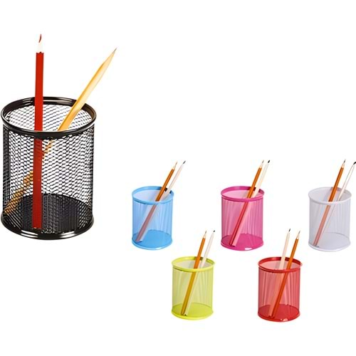 METAL MASA SETI - YUVARLAK KALEMLIK - 6 RENK MIX