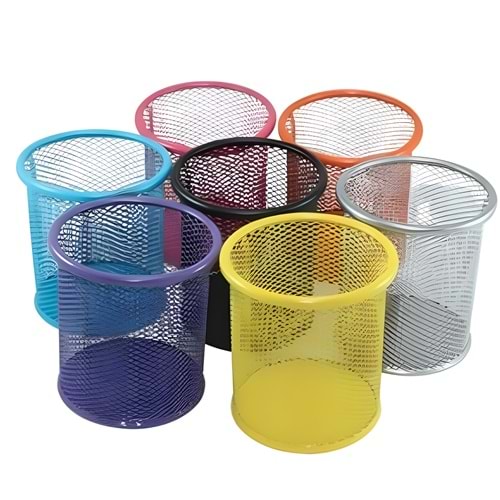 METAL MASA SETI - YUVARLAK KALEMLIK - 6 RENK MIX