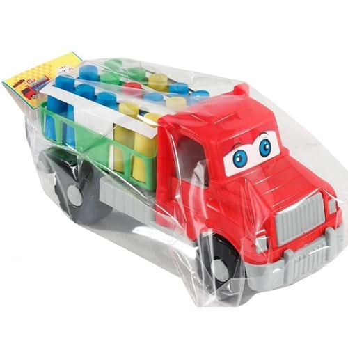 Oyuncak Tüplü Kamyon Renkli Blok Yüklü Araç