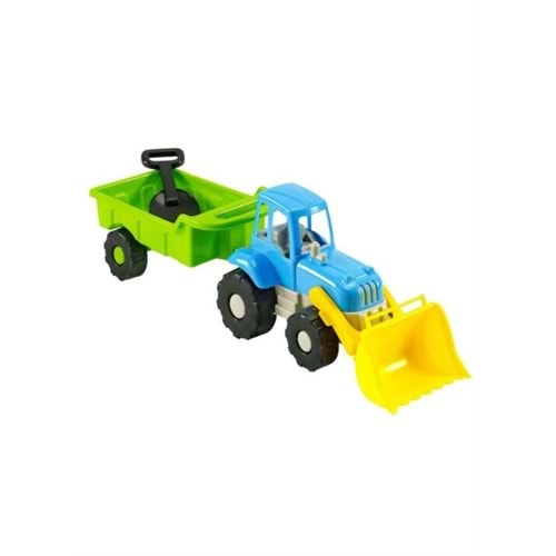 Kepçeli Traktör Oyuncak | Römorklu İş Makinesi Çocuk Oyuncağı