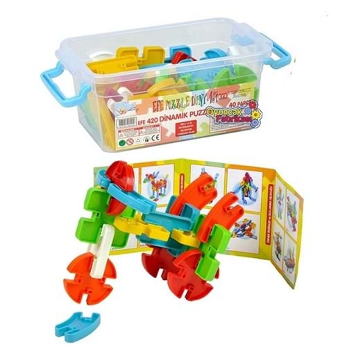 EFE Dinamik Puzzle Yapı Blokları - 40 Parça Çocuk Eğitici İnşa Seti