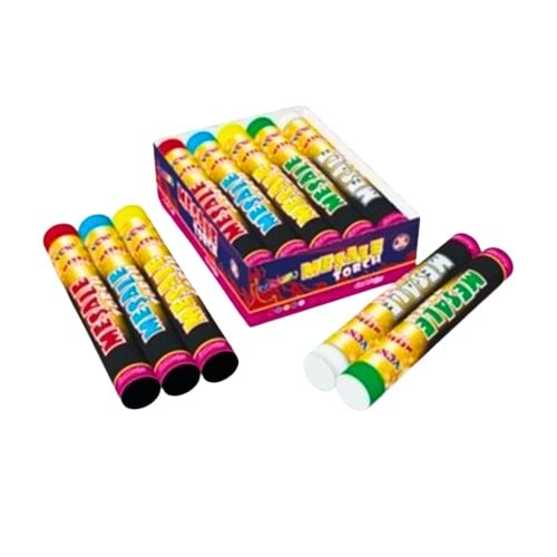 Renkli Kutu İçinde Beyaz Meşale (Torch) - Taraftar ve Kutlama Meşalesi