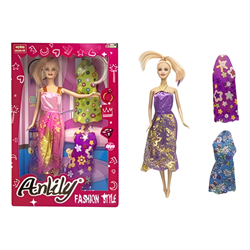 Oydaş Kutuda Anlily 2 Elbiseli Bebek Oyuncak | Moda Bebek Seti 02252