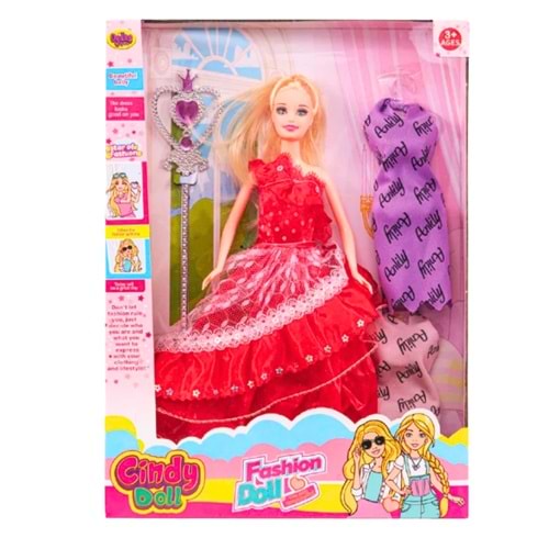 Anlily Cindy Fashion Doll - Yedek Elbise ve Aksesuarlı Şık Oyuncak Bebek (02256)
