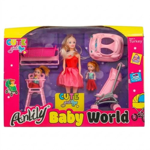 Oydaş Anlily Baby World Bebekli Oyun Seti Kutulu Oyuncak Bebek Seti 02431