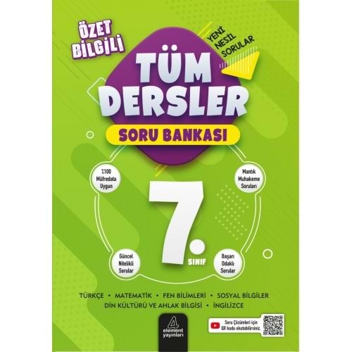 7.Sınıf Tüm Dersler Soru Bankası - Element Yayınları